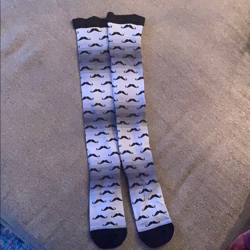 Knee High Mustache socks